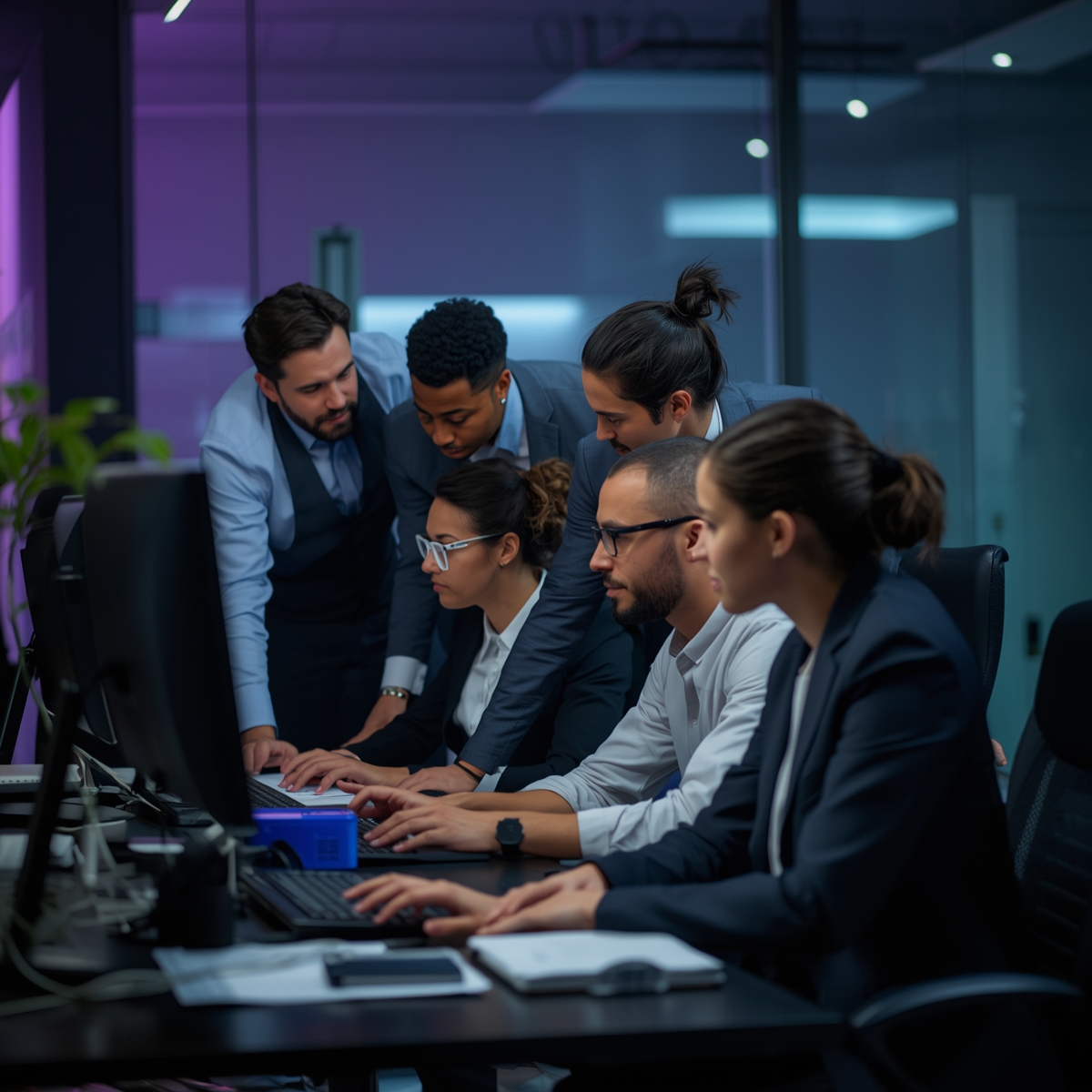 Equipe profissional trabalhando